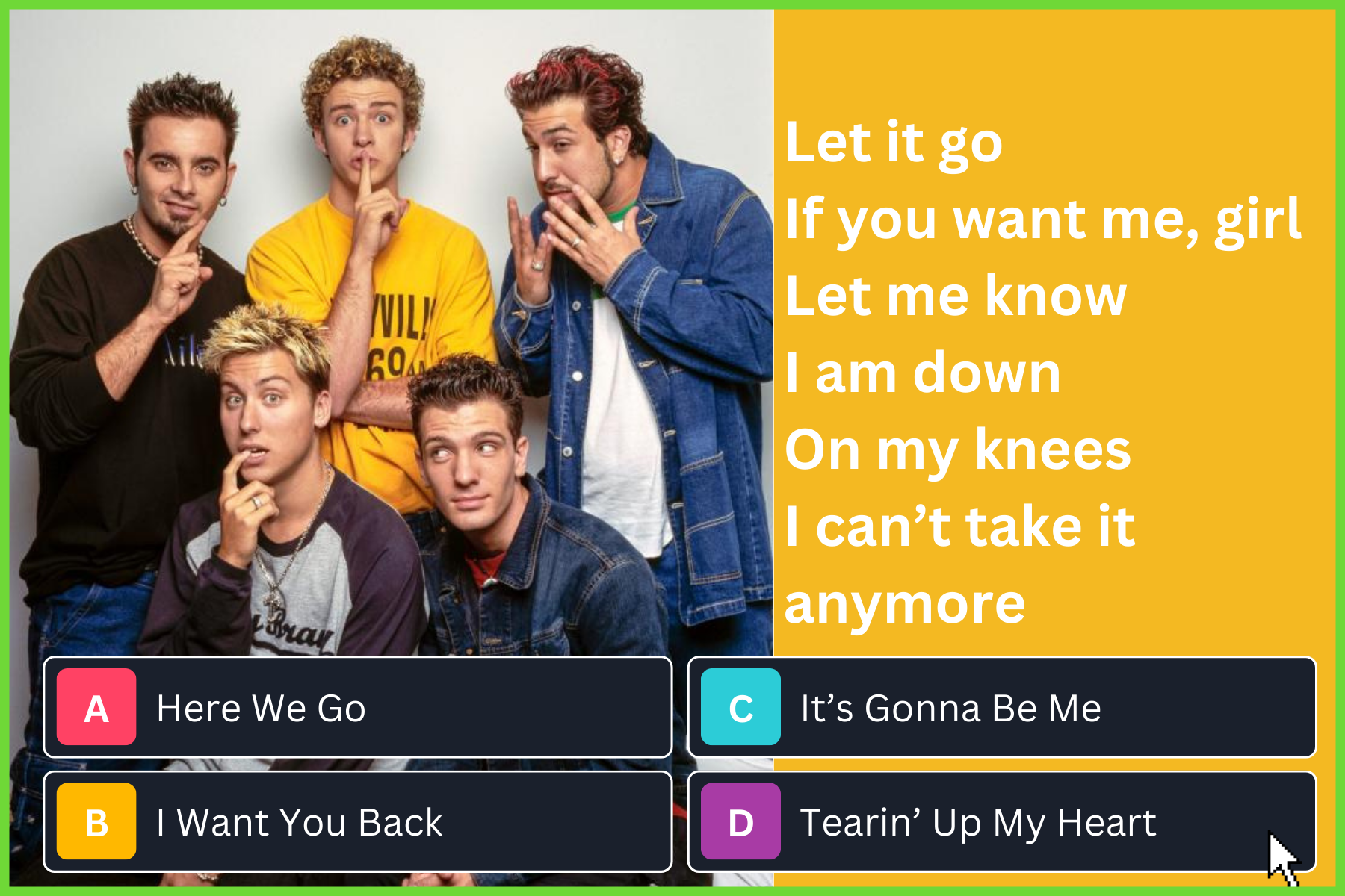 Can You Guess the *NSYNC Song Based on the Lyrics?
